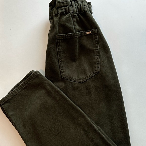 Zara Army Green Paper Bag Jeans - Picture 3 of 13
